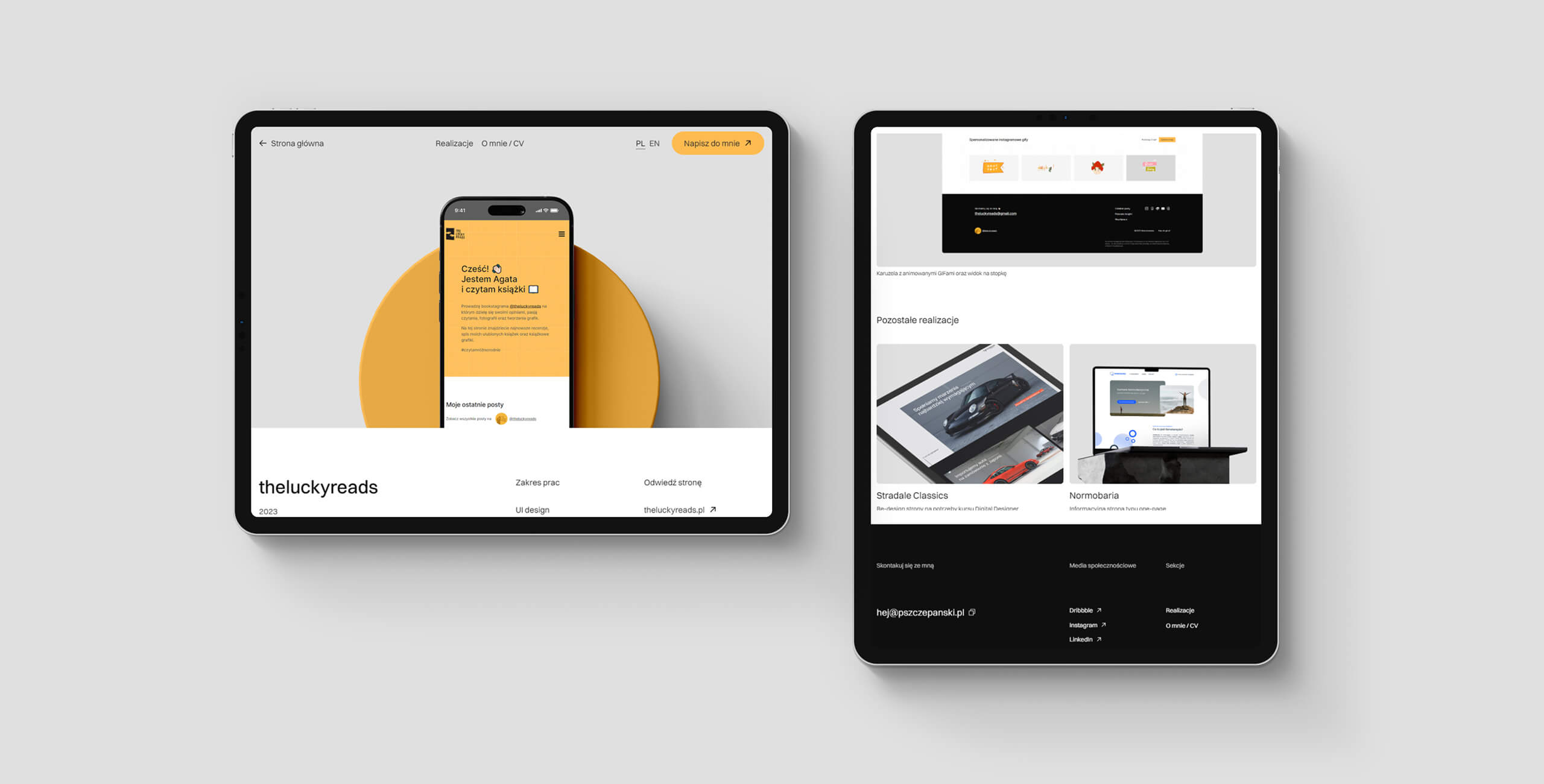 Obrazek z przykładową podstroną z projektem
