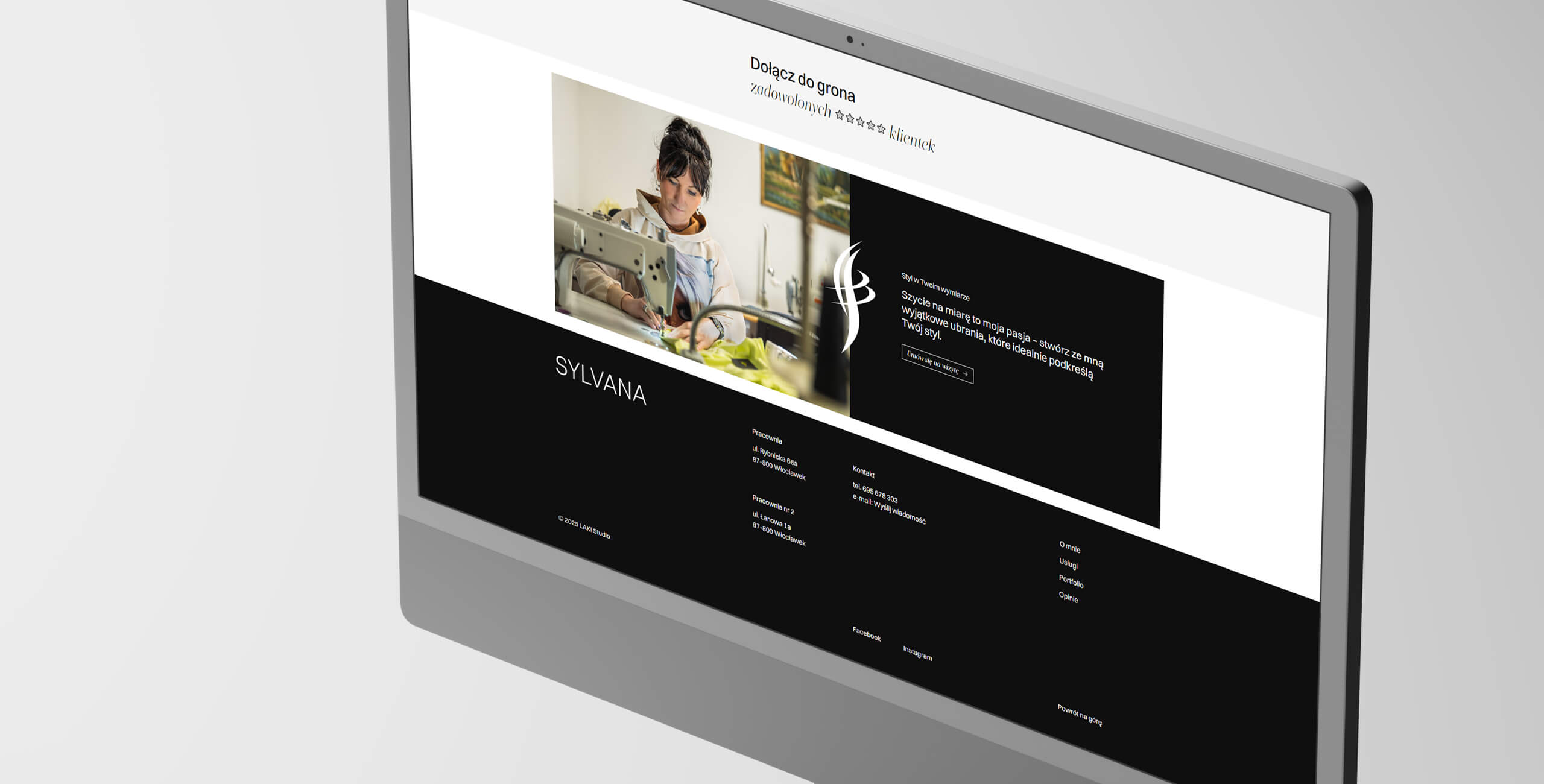 Obrazek z widokiem na dolną część strony wraz ze stopką