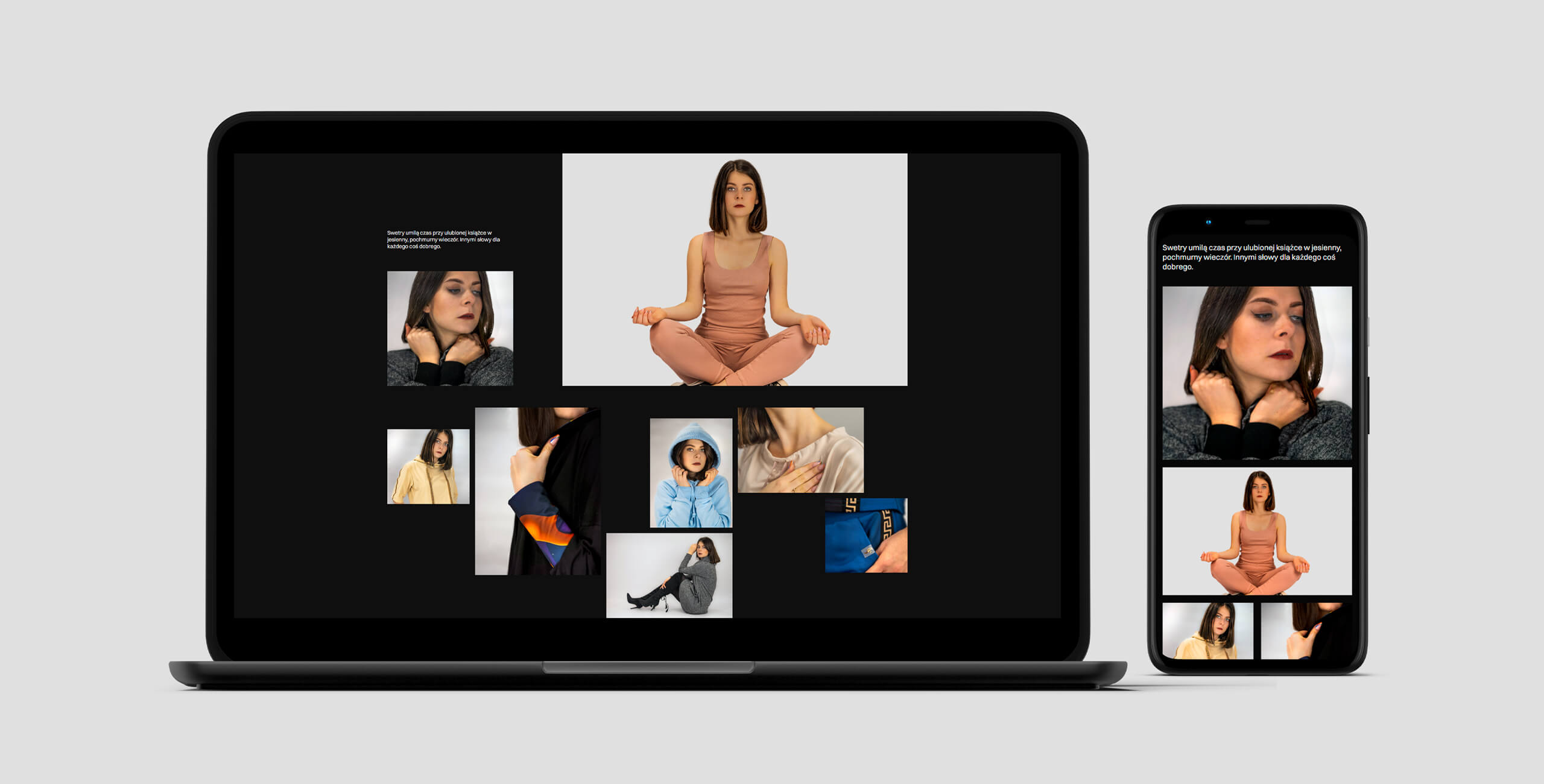 Obrazek z responsywnym układed sekcji portfolio